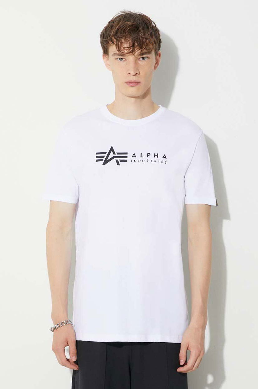 Тениска Alpha Industries T-Shirt With Print Бяло | 118534.09