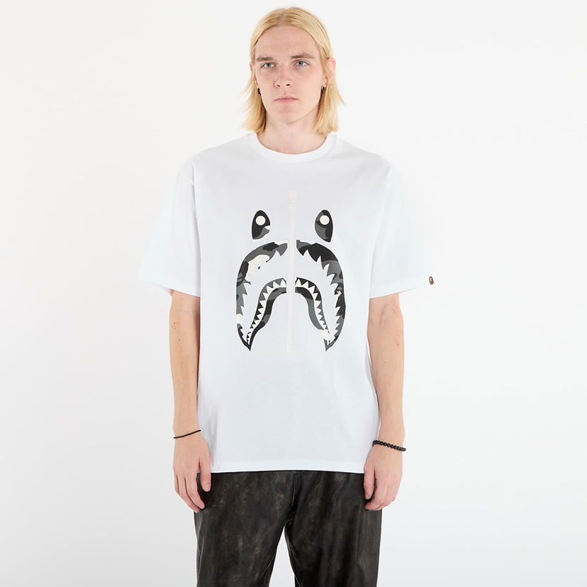Тениска BAPE City Camo Shark Tee Бяло | 001TEL801027MWHT