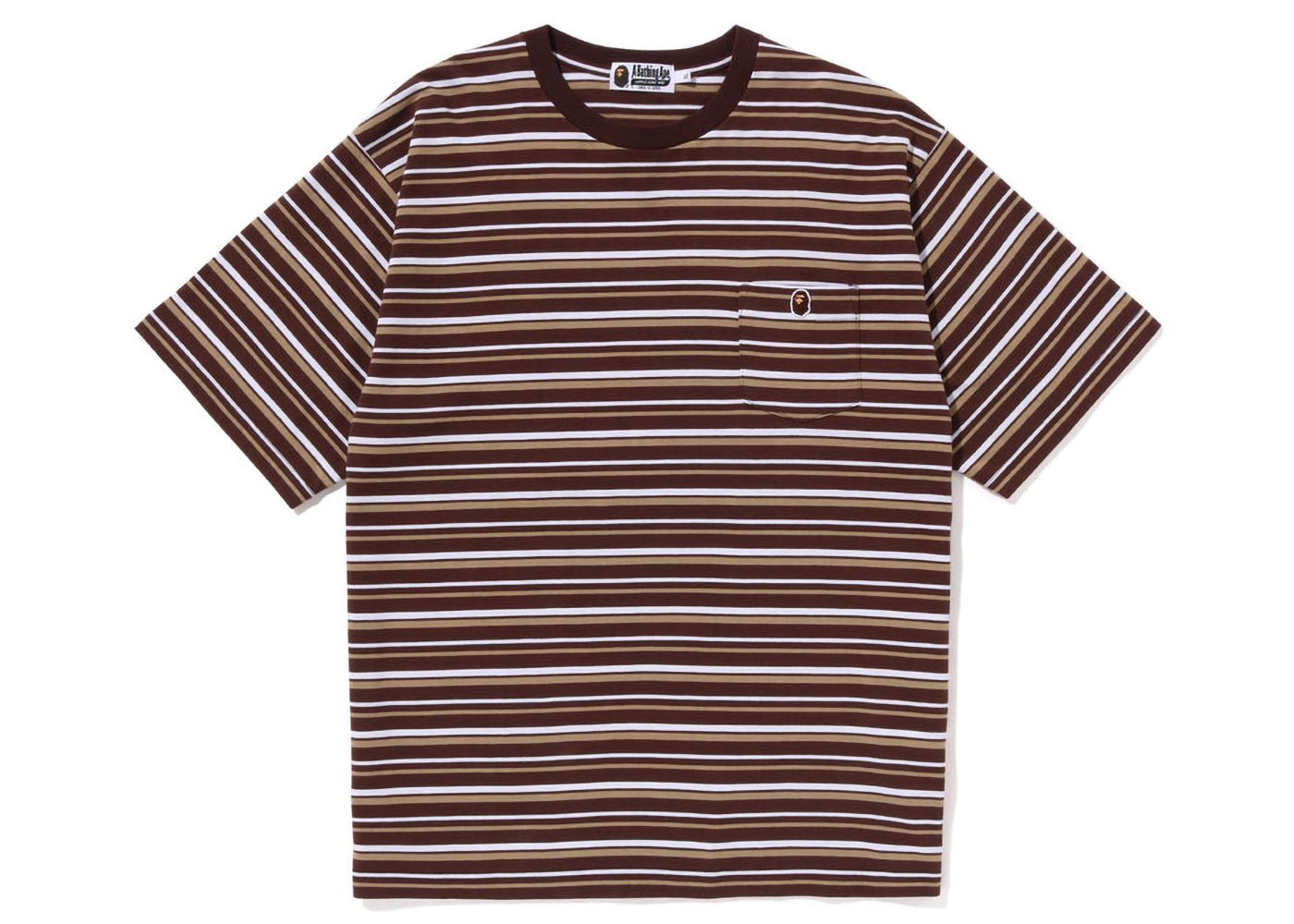 Тениска BAPE Hoop One Point Relaxed Fit Tee Бежово | 1J30-109-002, 0