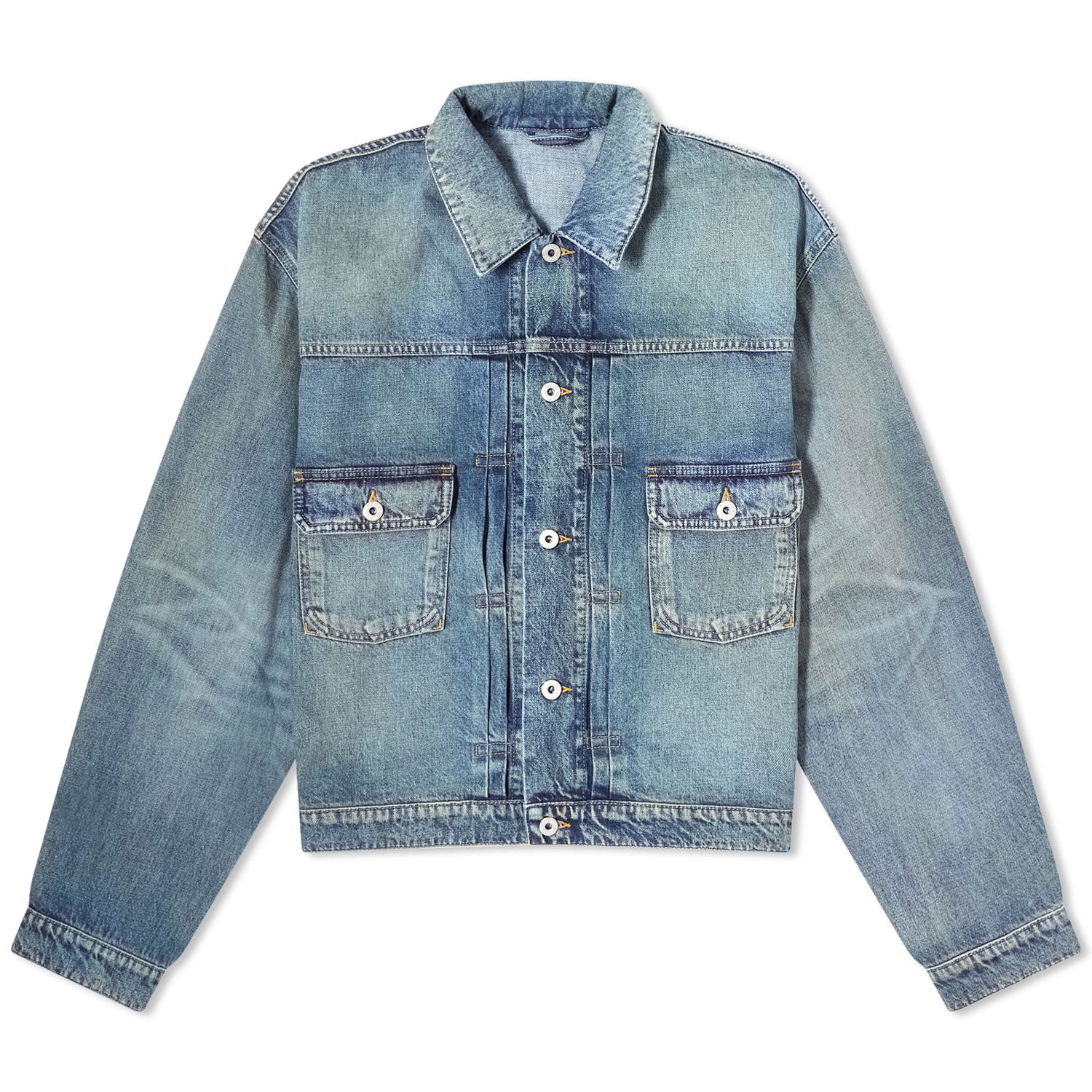 Яке KENZO Stone Bleach Trucker Jacket Stone Dirty Blue Denim Синьо | FD65DV3036B7-DY, 0