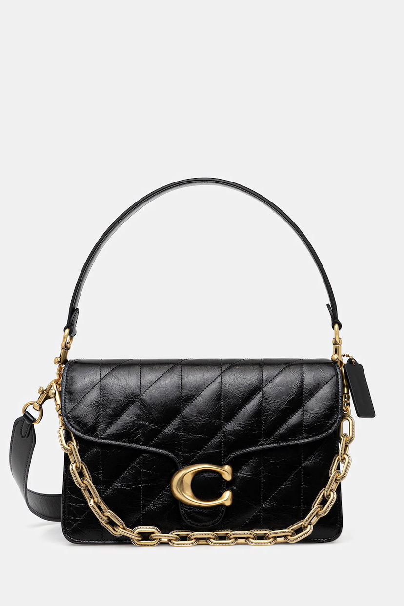 Чанта през рамо Coach Tabby Quilted Leather Shoulder Bag Черно | CAF55