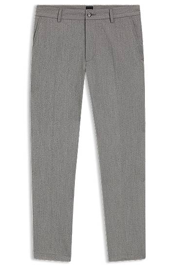 Панталони BOSS Modern-Fit Wrinkle-Resistant Stretch Dobby Trousers Сиво | 50546914, 0
