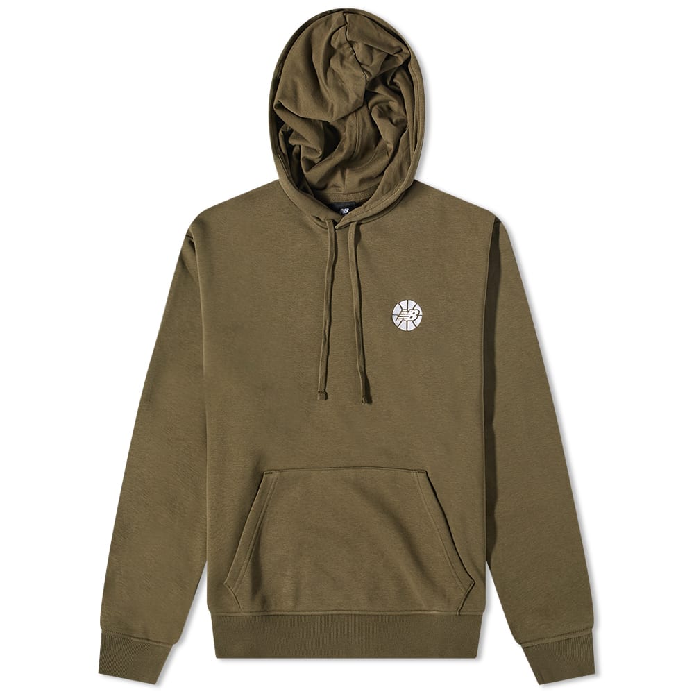 Суитчър New Balance Hoops Essentials Fundamental Hoody Кафяво | MT23581-DMO, 0