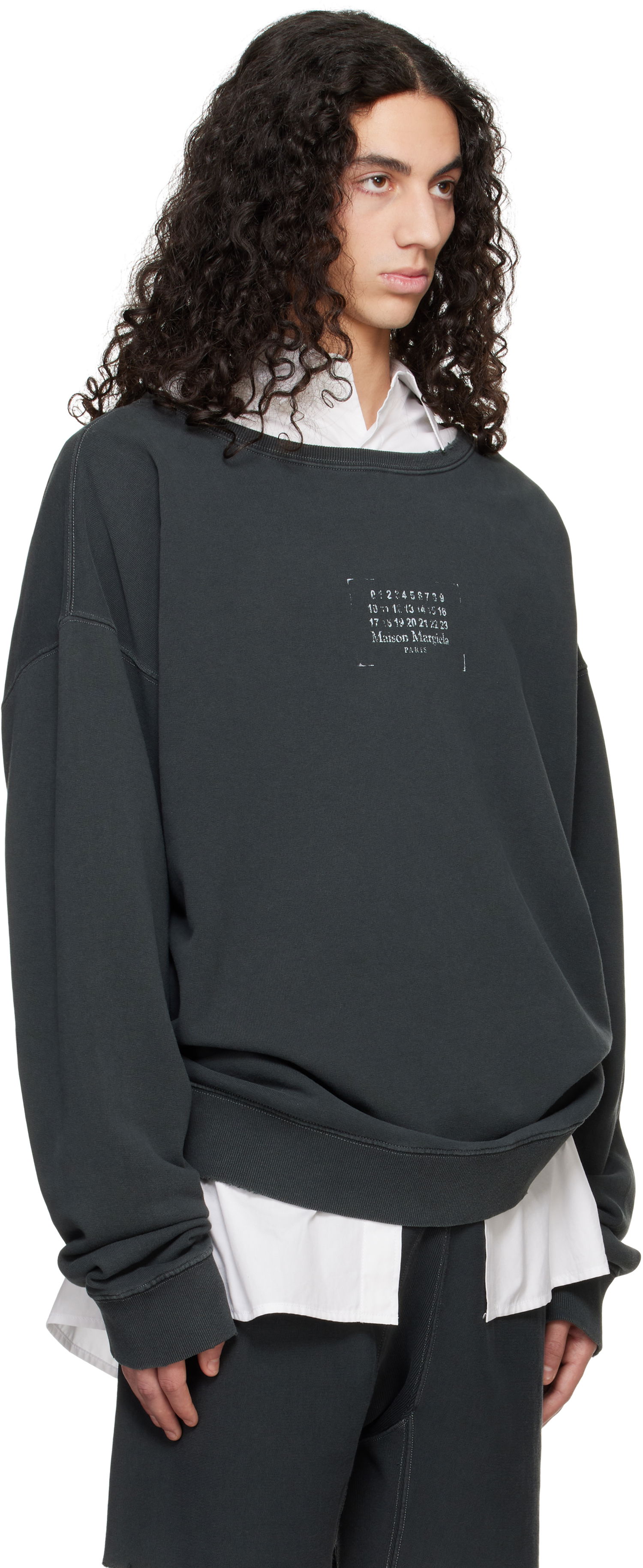 Суитчър Maison Margiela Maison Margiela Stamp Logo Sweatshirt Сиво | S50GU0235 M25019, 1