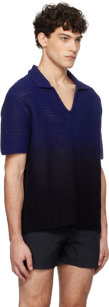 Поло тениска Orlebar Brown Orlebar Brown Batten Open Knit Polo Синьо | 280027, 1
