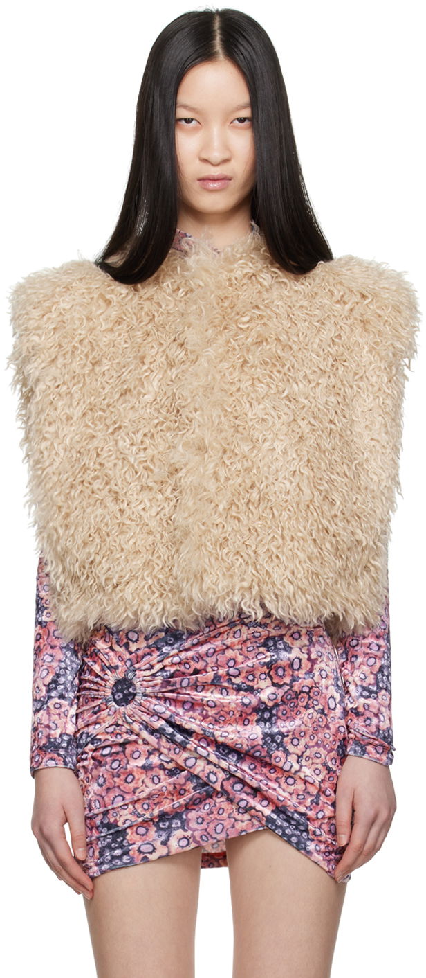 Жилетка ISABEL MARANT Faux-Fur Vest Бяло | GI0030FA-B3D02I