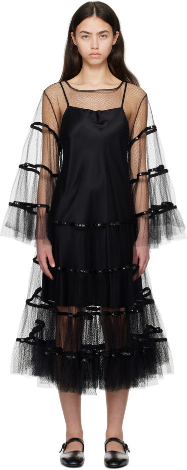Pокля Bode Bode Swan Midi Dress Черно | WRS25DR030, 0