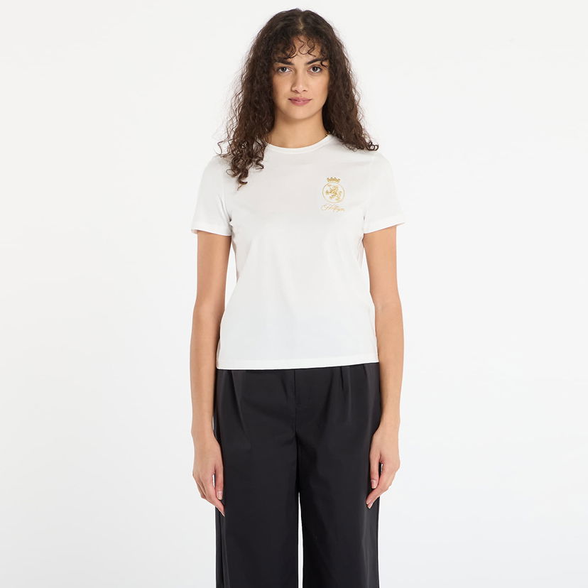 Тениска Tommy Hilfiger Gold Crest Regular Short Sleeve T-Shirt Бяло | WW0WW46153-YBL