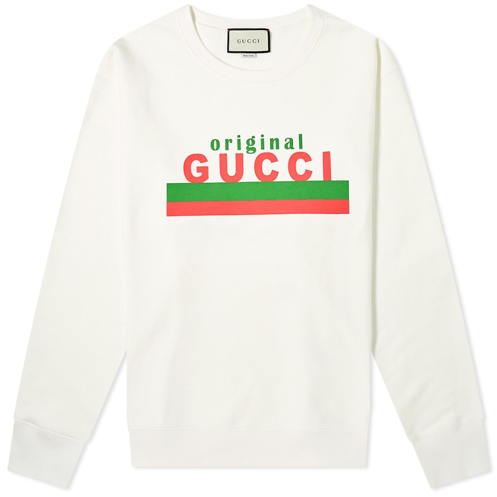 Суитчър Gucci Gucci Original Print Crew Sweatshirt Бяло | 626990-XJCOR-9192, 0