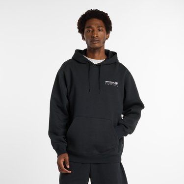Суитчър New Balance Pullover Hoodie with Kangaroo Pocket Черно | NBMT53528BK, 0