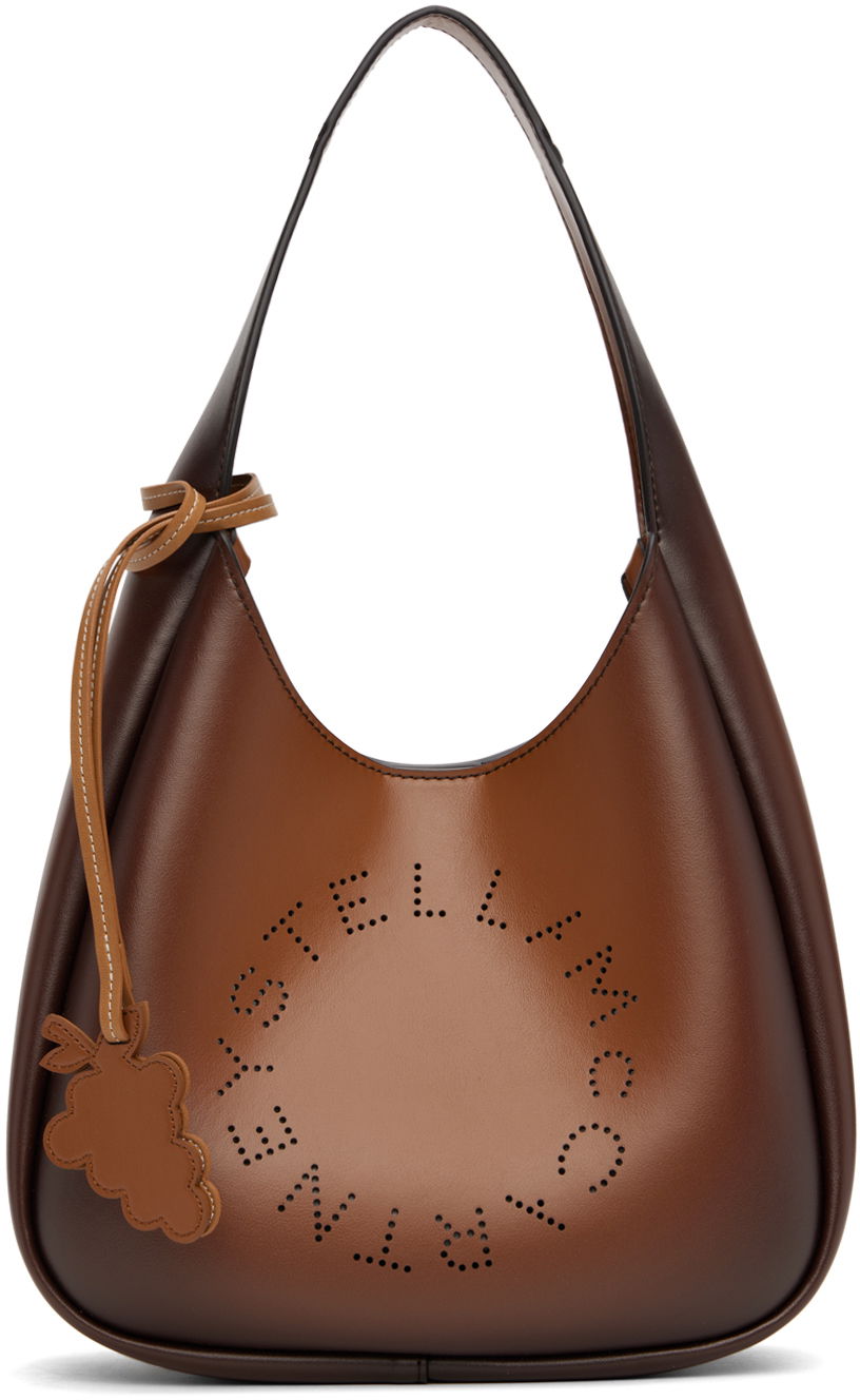 Голяма пазарска чанта Stella McCartney Stella McCartney Logo Slouchy Tote Кафяво | 7B0113WP0462, 0