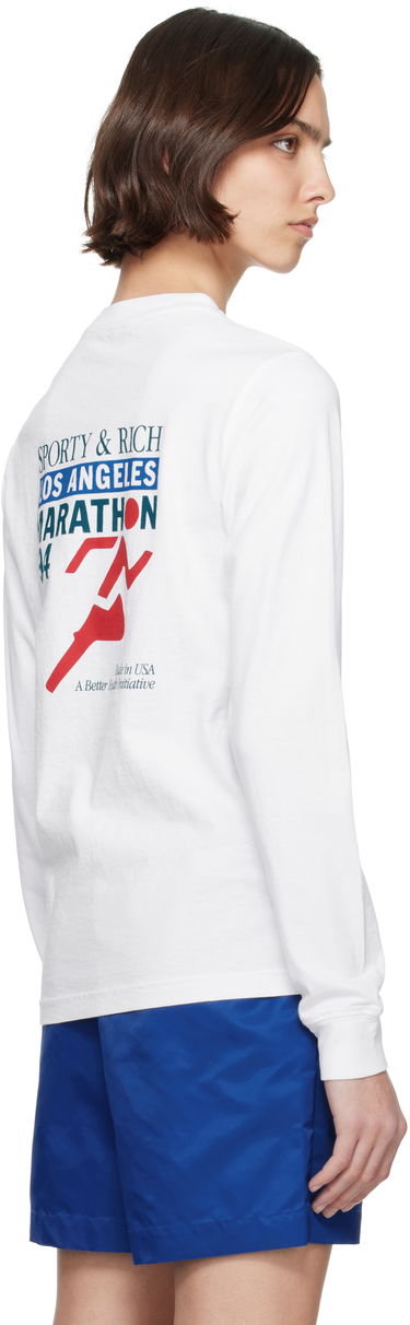 Тениска Sporty & Rich Sporty & Rich 'LA Marathon' Long Sleeve T-Shirt Бяло | TO059622171WH01, 2