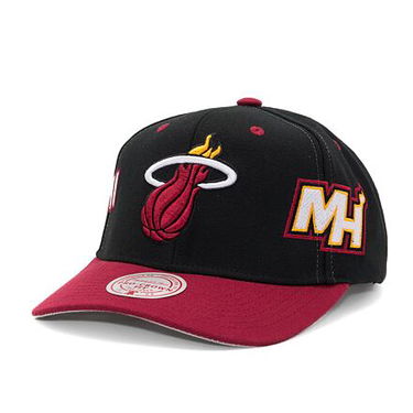 Шапка с козирка Mitchell & Ness Overbite Pro Snapback Miami Heat Black Червено | HHSS7310-MHEYYPPPBLCK, 0