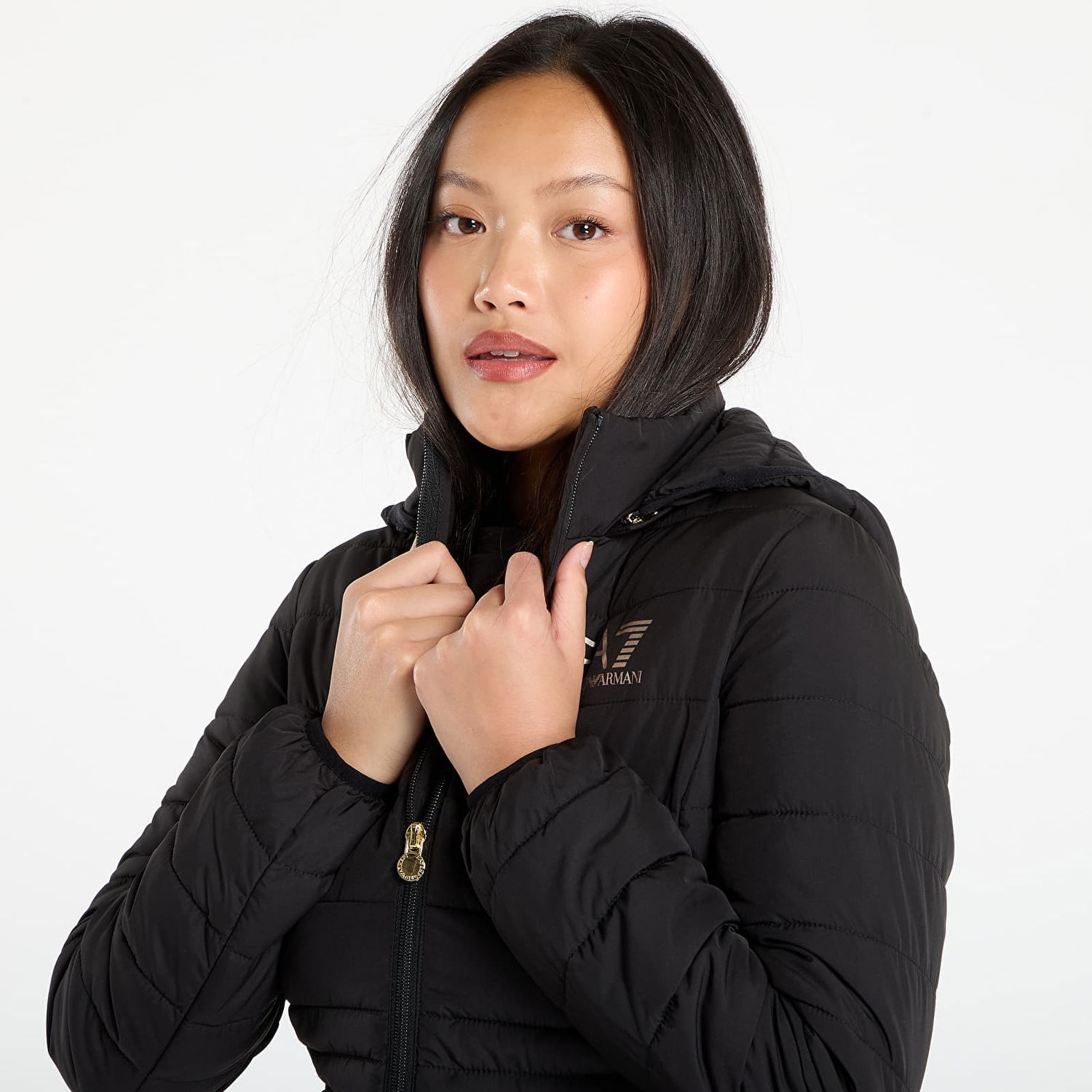 Пухо яке Emporio Armani EA7 Emporio Armani Quilted Hooded Jacket Черно | 8NTB23TNF8Z0200, 1