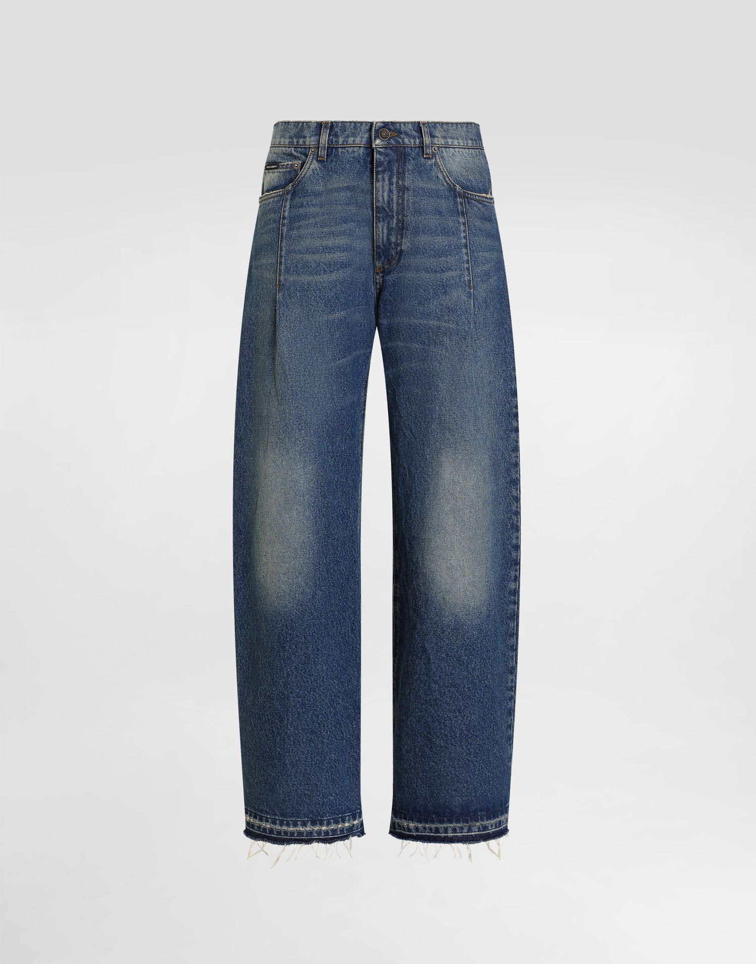 Дънки Dolce & Gabbana Cotton Denim Wide-Leg Distressed Hem Jeans Синьо | GP16UDG8NZ2S9001, 0
