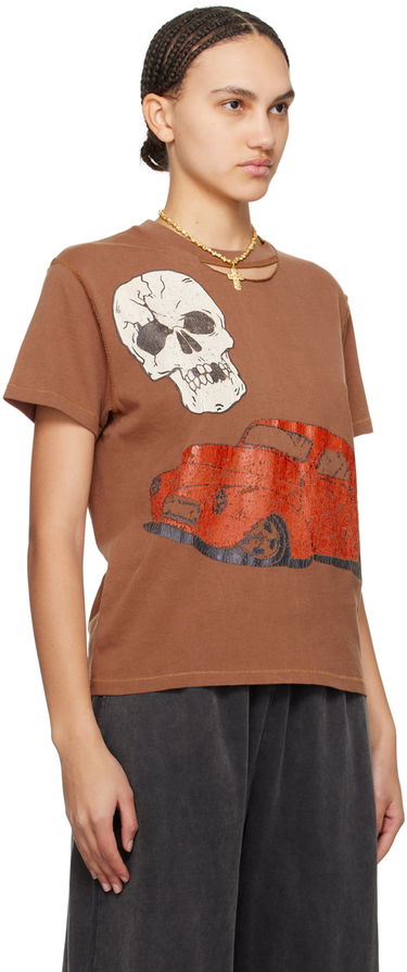 Тениска ERL ERL Skull & Car Graphic T-Shirt Кафяво | ERL08T005, 1