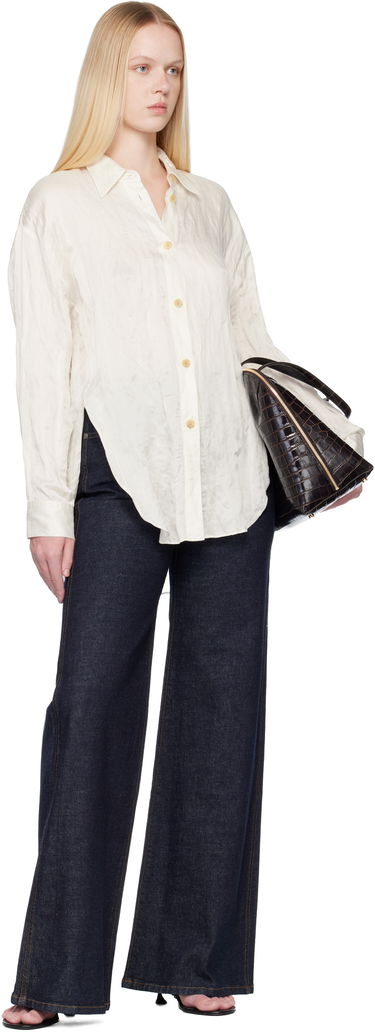 Риза Khaite Crinkled Goya Shirt Бяло | 2430466, 3