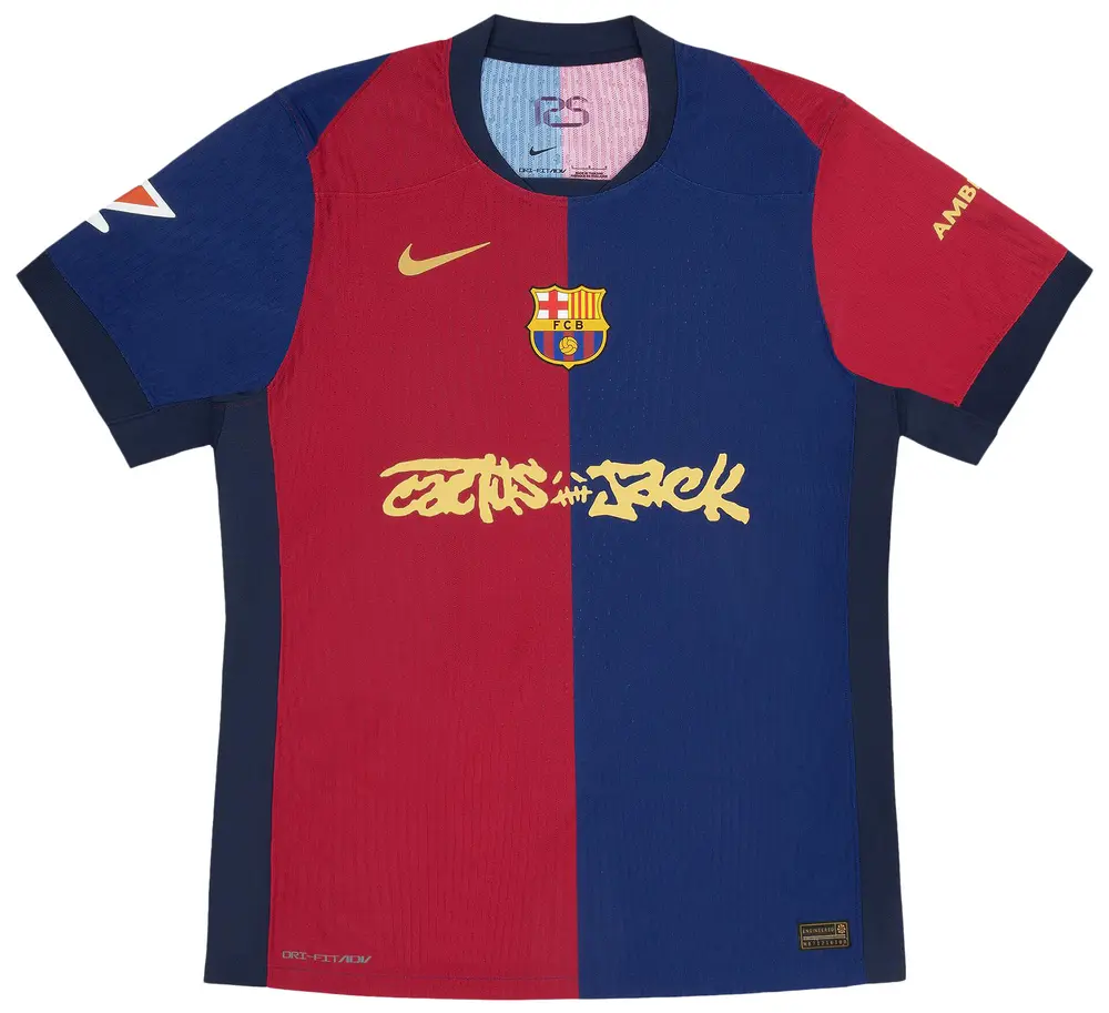 Фланелка Nike FC Barcelona x Travis Scott Limited Edition Match Home 2024/25 Jersey Blue/Scarlet Червено | FN8775-455, 0