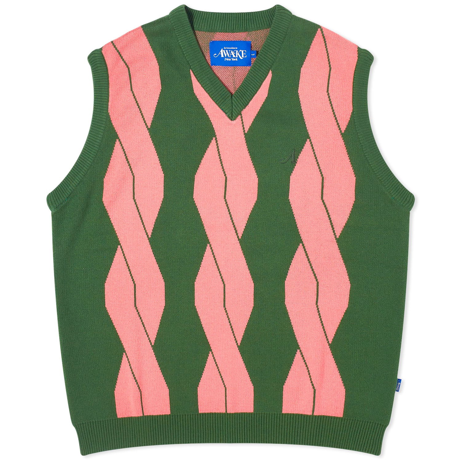 Пуловер Awake NY Cable Sweater Vest Зелено | AWK-FW23-KN006-OLM, 0