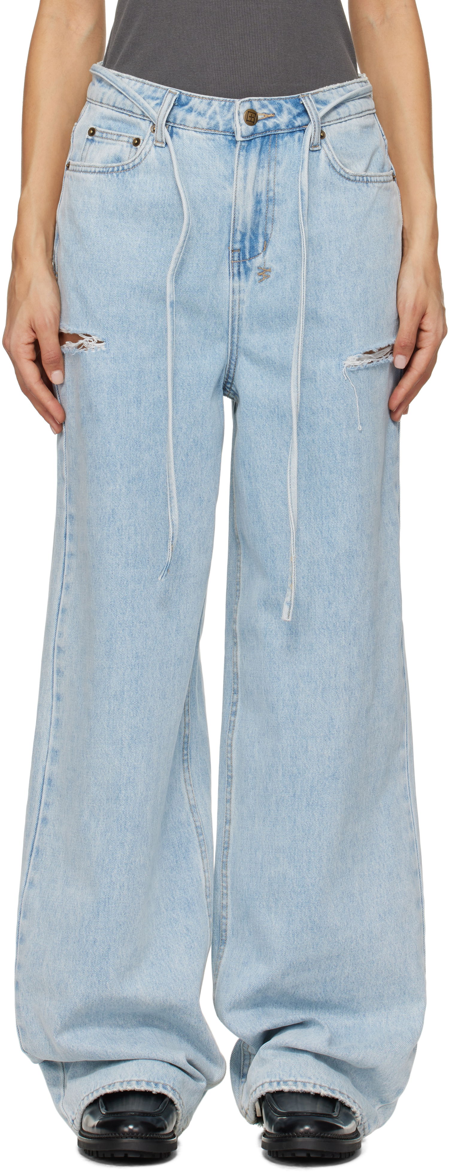 Дънки Ksubi Ksubi Baggy Rollin Kut Out Jeans Синьо | WPS25DJ005, 0