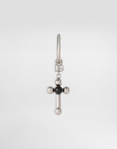 Обеци Dolce & Gabbana Dolce & Gabbana Single Earring with Cross Charm Металик | WER5M4W111187655, 0