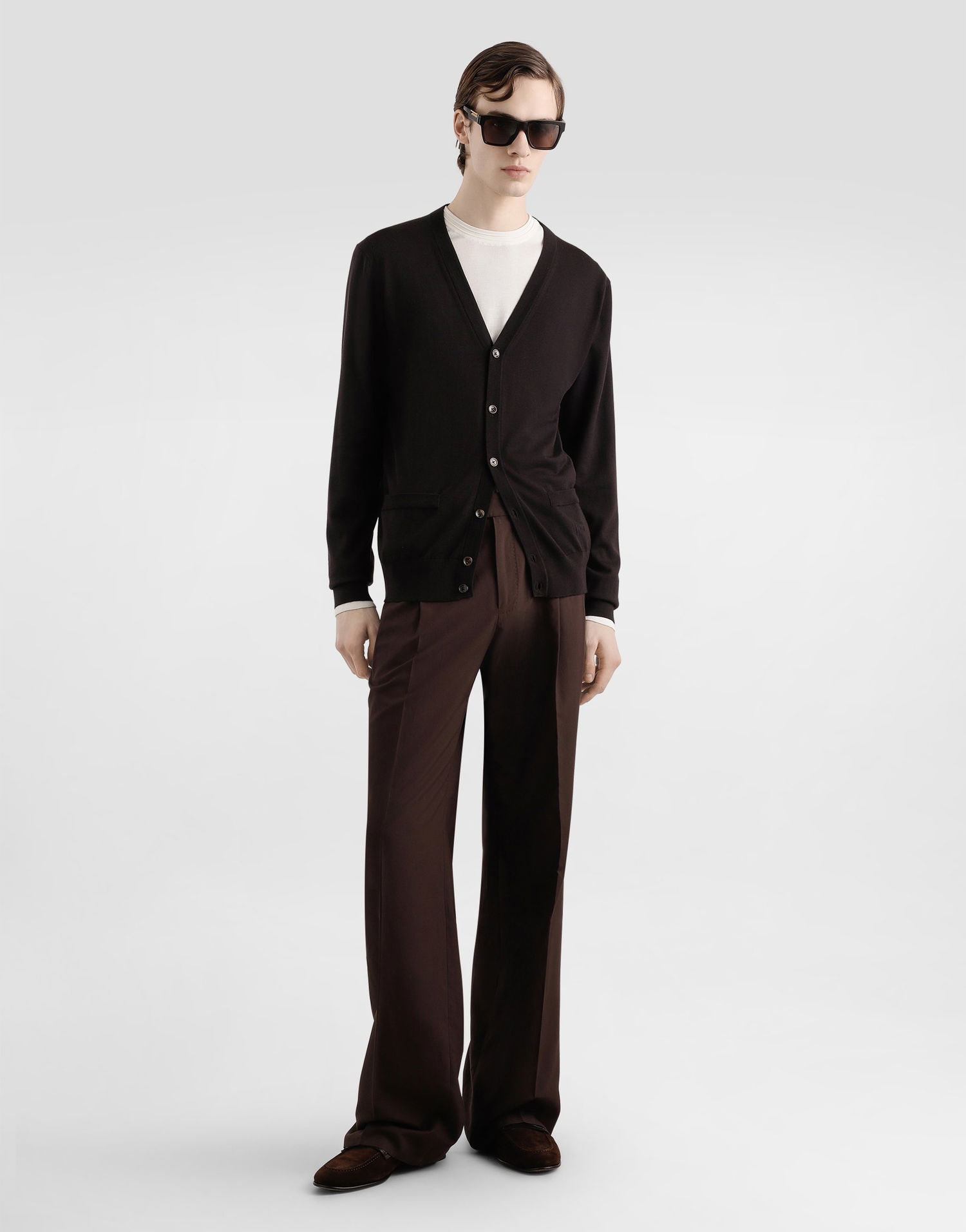 Пуловер Dolce & Gabbana Dolce & Gabbana V-Neck Wool Cardigan Бургунди | GXV01TJDVBVM0682, 1