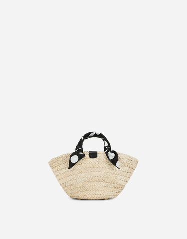 Голяма пазарска чанта Dolce & Gabbana Dolce & Gabbana Small Kendra Straw Tote Bag with Polka Dot Handles Бежово | BB7695AW163HNXUW, 2