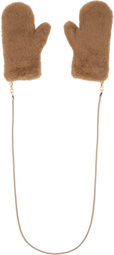 Ръкавици Max Mara Max Mara Ombrat2 Faux Fur Mittens Кафяво | 2524566052600, 0