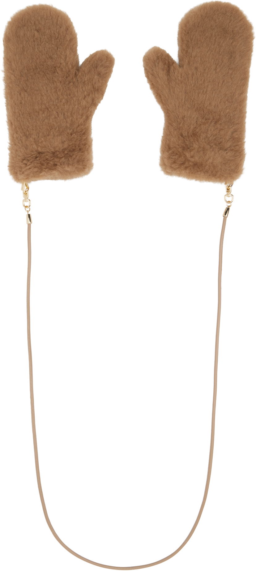 Ръкавици Max Mara Max Mara Ombrat2 Faux Fur Mittens Кафяво | 2524566052600