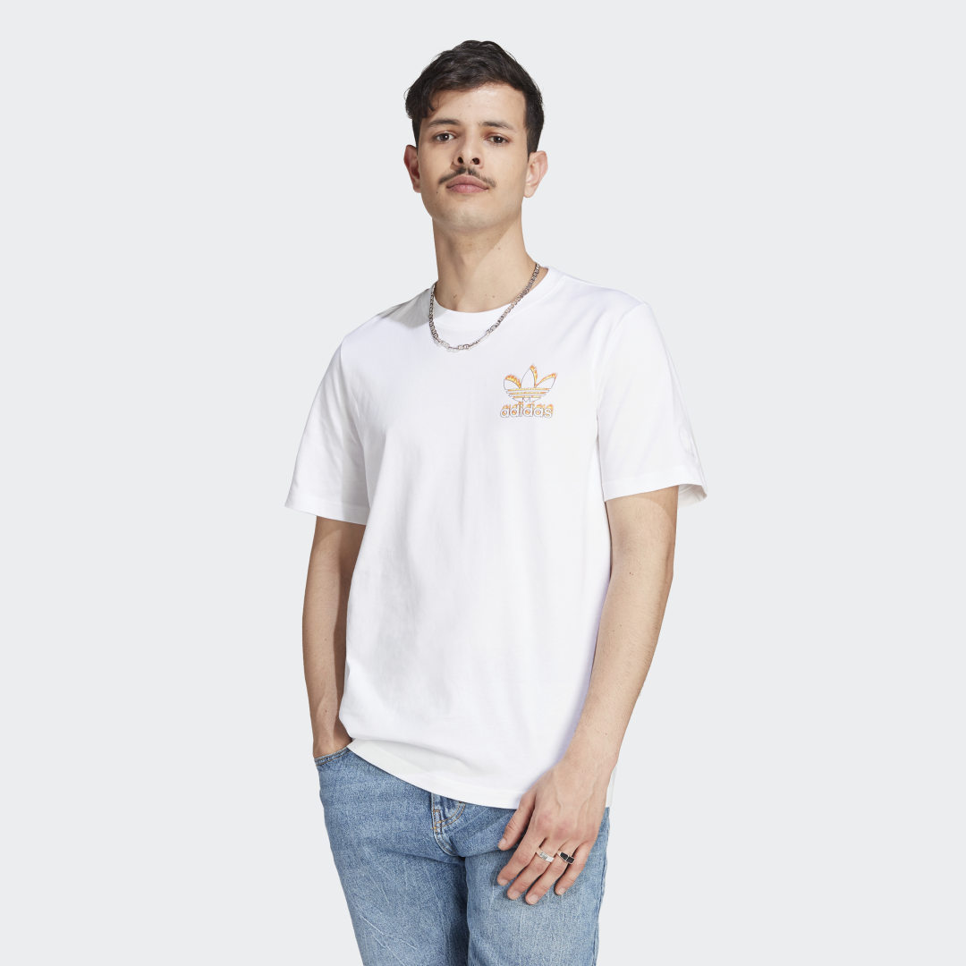 Тениска adidas Originals Graphics Fire Trefoil Tee Бяло | II8177, 1