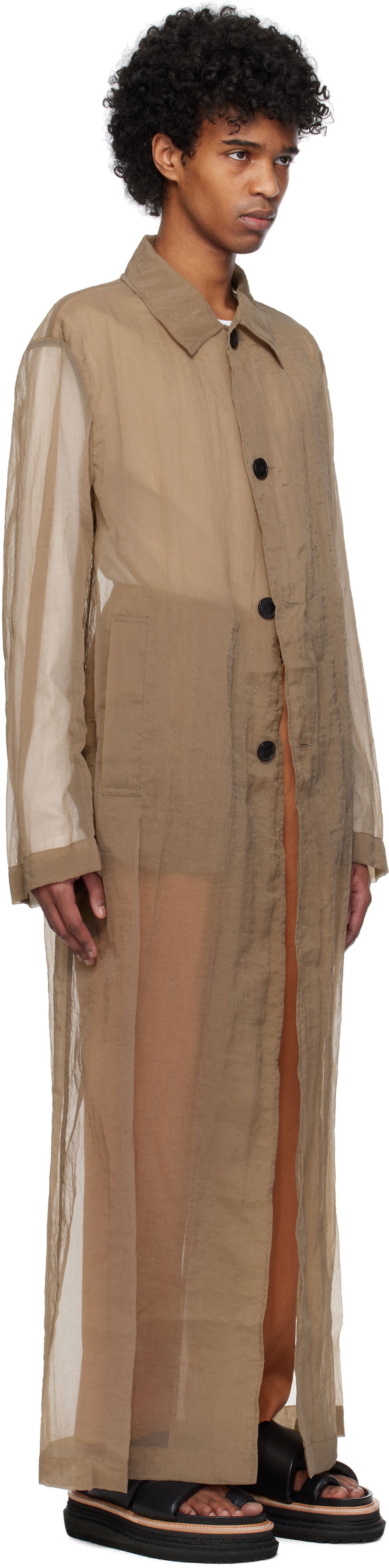 Дъждобран Dries Van Noten Dries Van Noten Loose Fit Mac Coat Кафяво | 251-020213-1329, 1