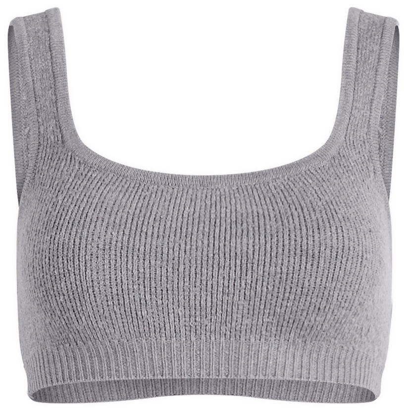 Сутиен SKIMS Textured Knit Bralette Size Large Сиво | SP-SCP-9926W-DHG