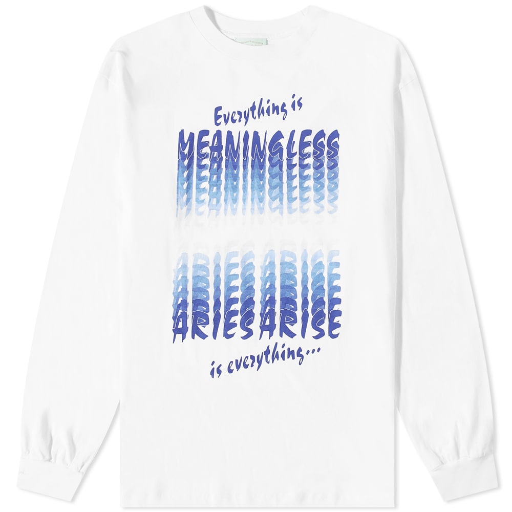 Тениска Aries Aries Long Sleeve Everything Is Meaningless T-Shirt Бяло | FTAR60021-WHT, 0