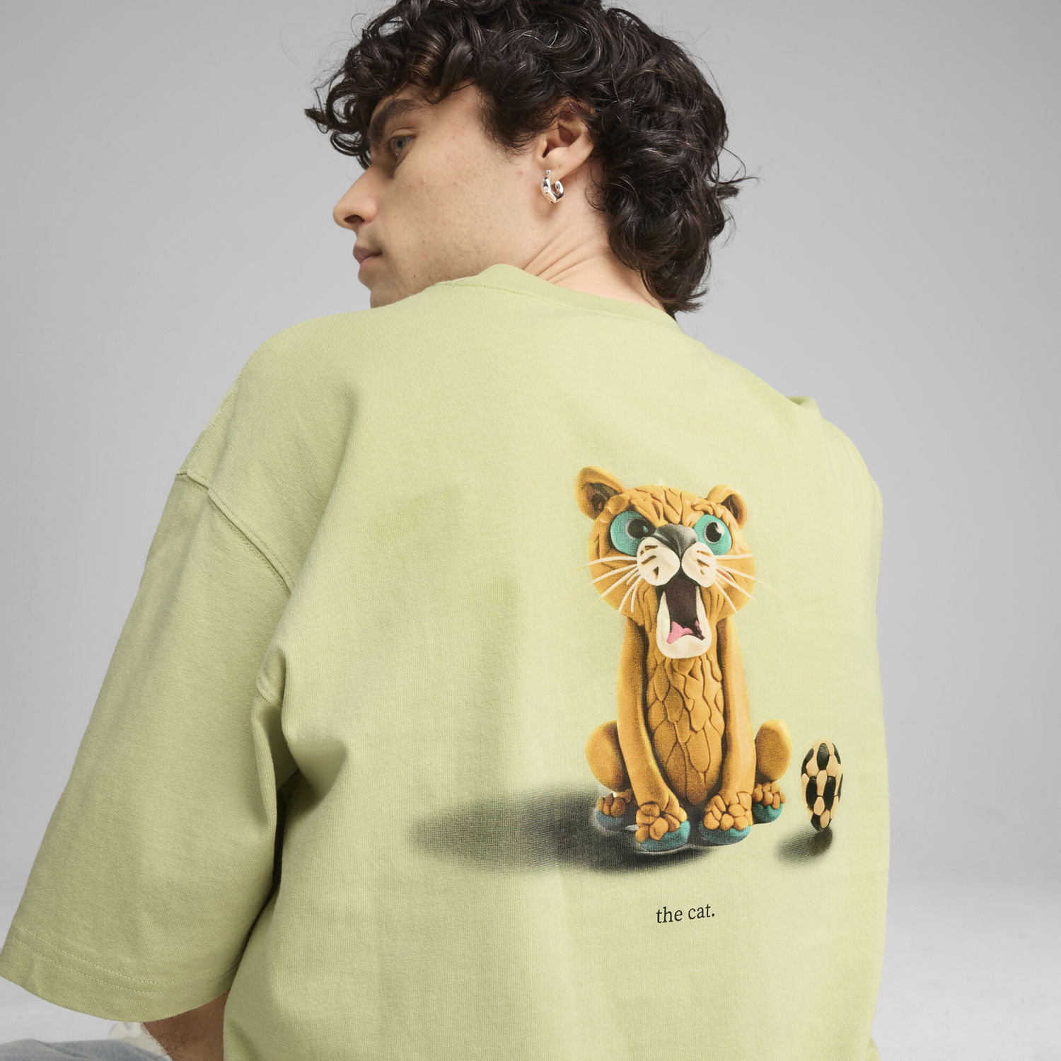 Тениска Puma GRAPHICS The Cat T-Shirt Зелено | 629411_37, 1
