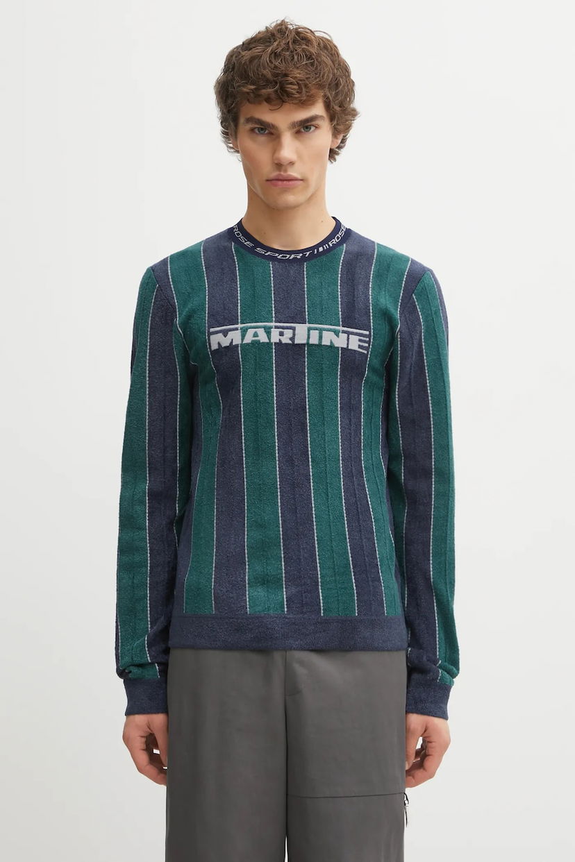 Тениска Martine Rose Martine Rose Sporty Logo Crew Neck Long-Sleeved Striped T-Shirt Многоцветен | 982YA20407
