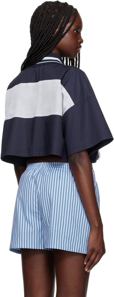 Съкратен топ We11done We11done Color Block Cropped Polo Тъмно синьо | WD-BL1-25-132-W-NV, 2