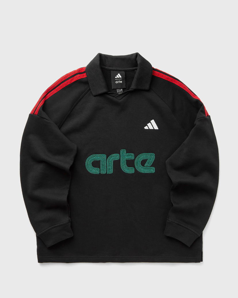 Поло тениска adidas Originals X ARTE Long Sleeve Terry Polo Черно | KD9339