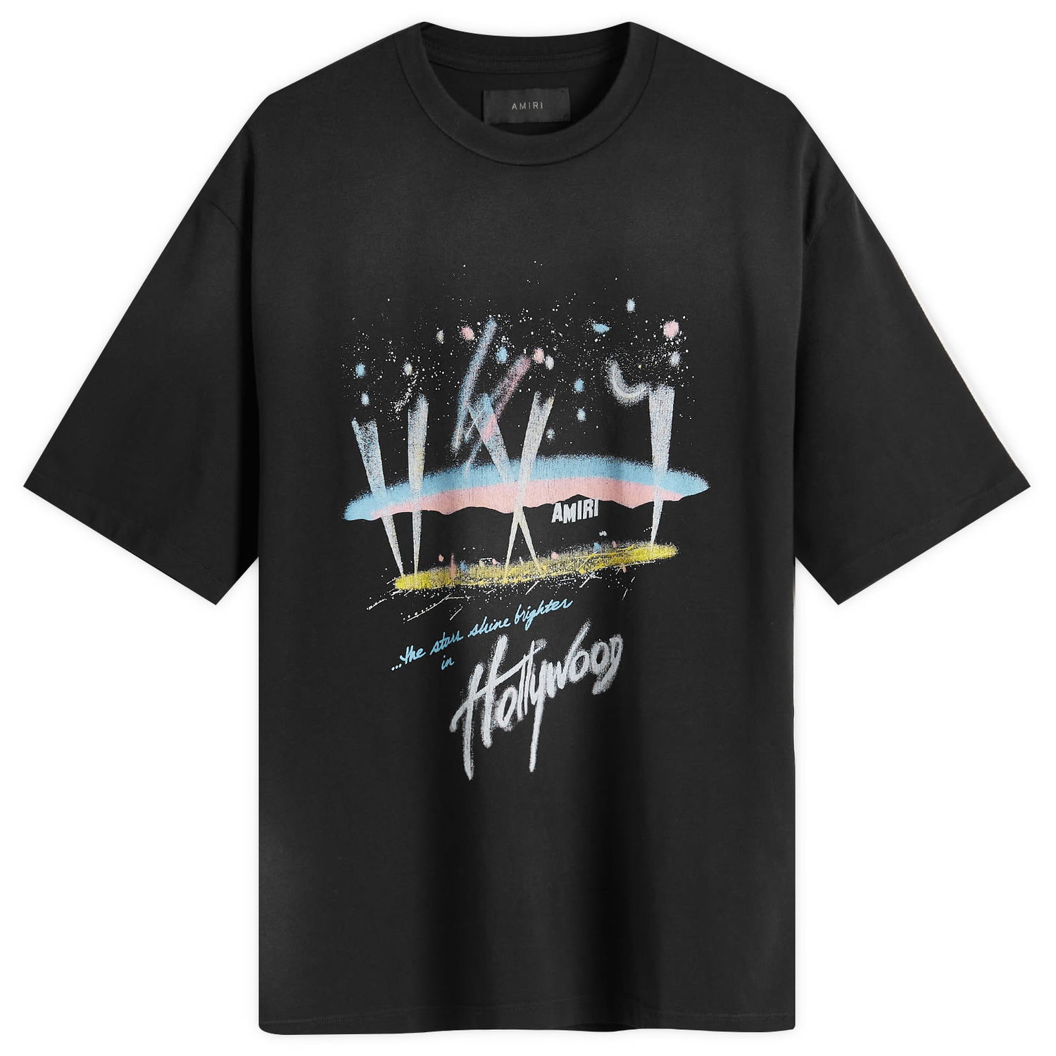 Тениска AMIRI Hollywood Lights Oversized T-Shirt Черно | AWJYTE1030-001, 0