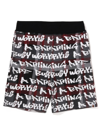 Къси панталони BAPE Graffiti Check Shorts Черно | 1I80-153-007