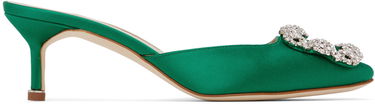 Бижута Manolo Blahnik Manolo Blahnik Hangisimu 50 Satin Mules Зелено | 9XX-0722, 0