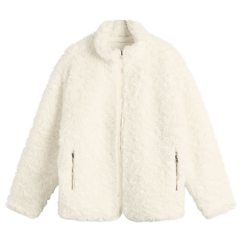 Яке SKIMS Faux Fur Zip Up Jacket Бяло | ZU-ZUP-10193W-EGT