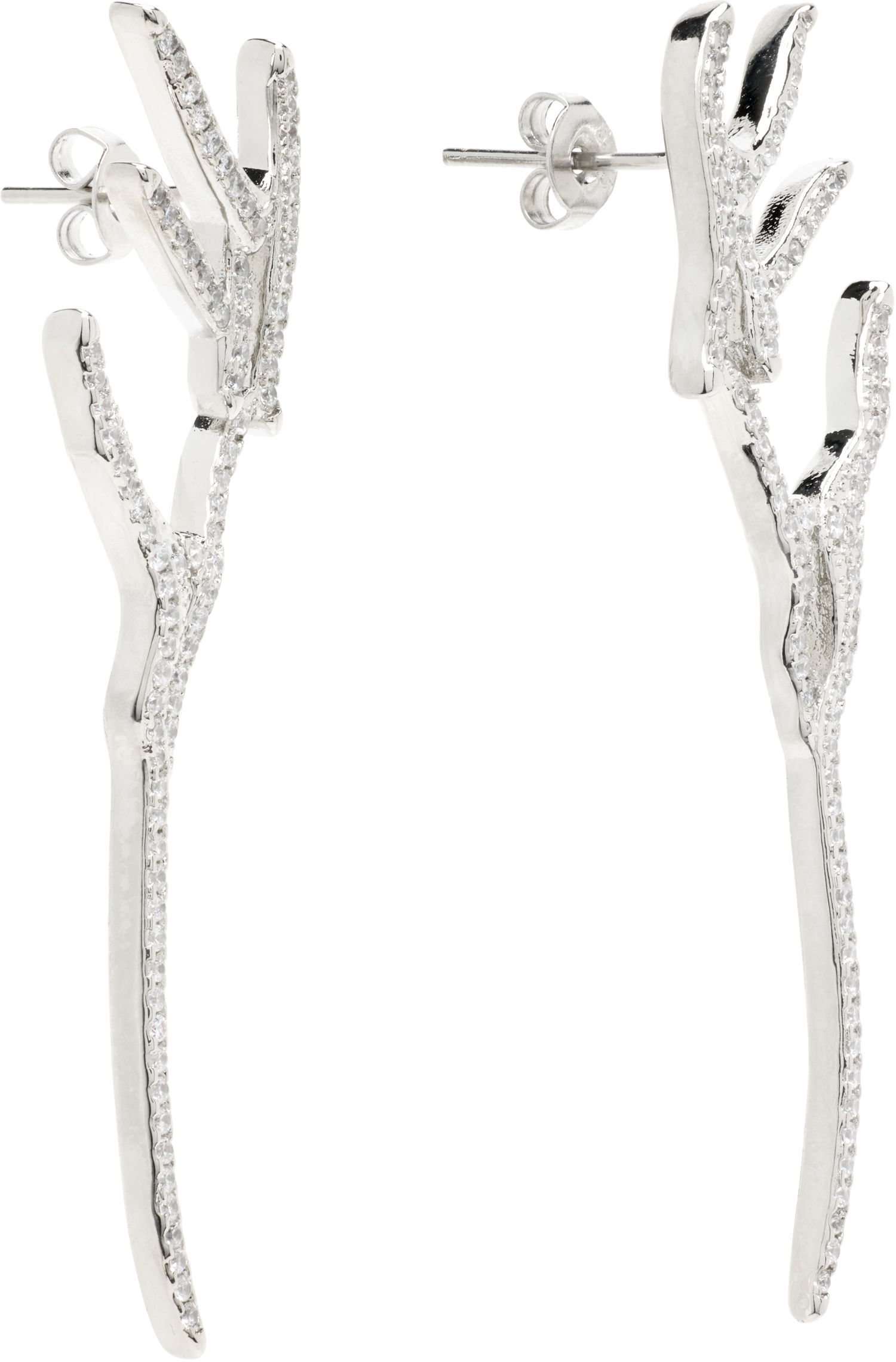 Обеци Collina Strada Collina Strada Crystal Wing Earrings Бяло | XX1096, 1