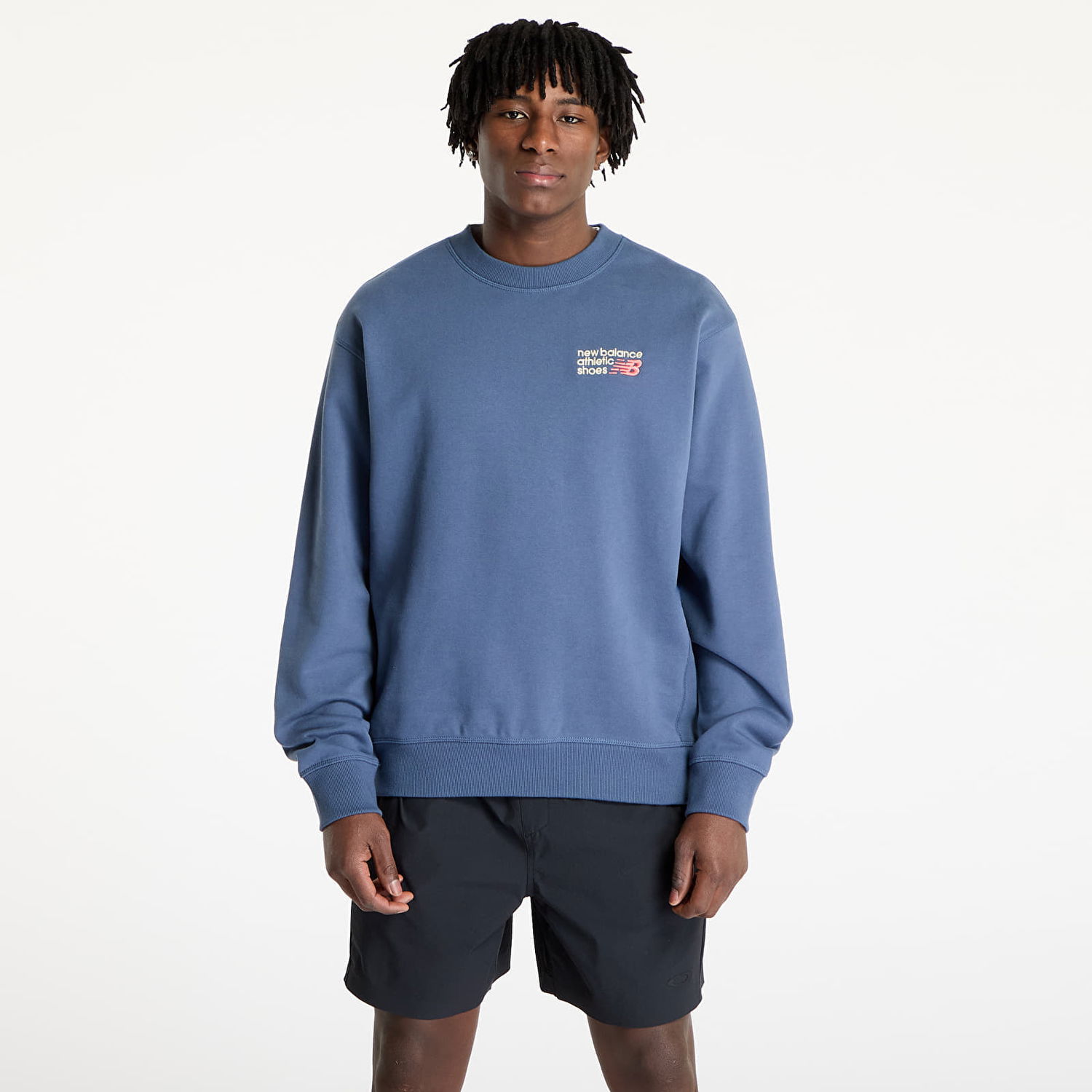 Пуловер New Balance Athletics Premium Logo Crew Sweatshirt Синьо | MT41547VTI, 0