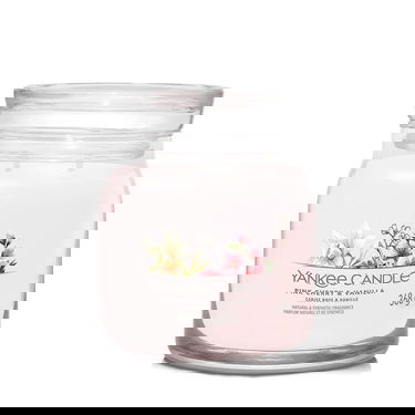 Свещи Yankee Candle Signature Medium Jar Pink Cherry & Vanilla Natural & Synthetic Fragrance 2 Wicks 368g Розово | 40494, 0