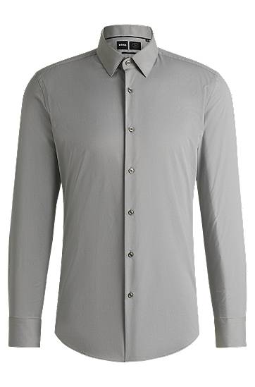 Риза BOSS Men's Slim Fit Performance-Stretch Shirt Сиво | 50539403, 0