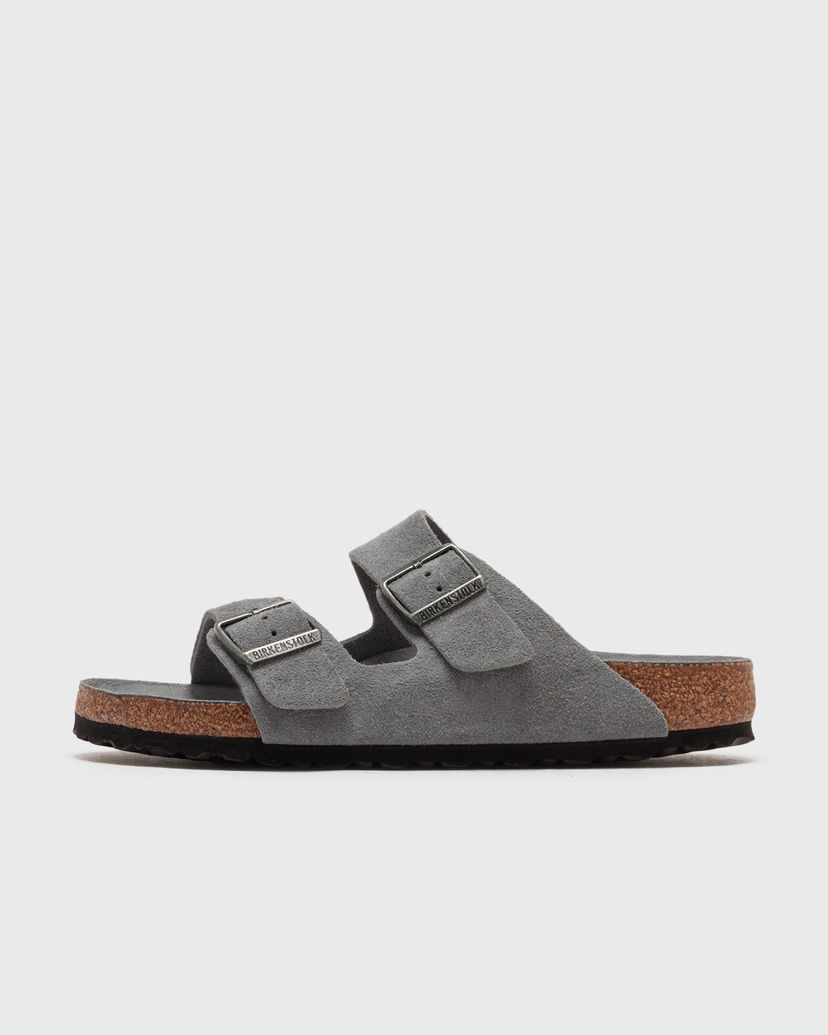 Кецове и обувки Birkenstock Arizona Soft Footbed Suede Slides Сиво | 1030860