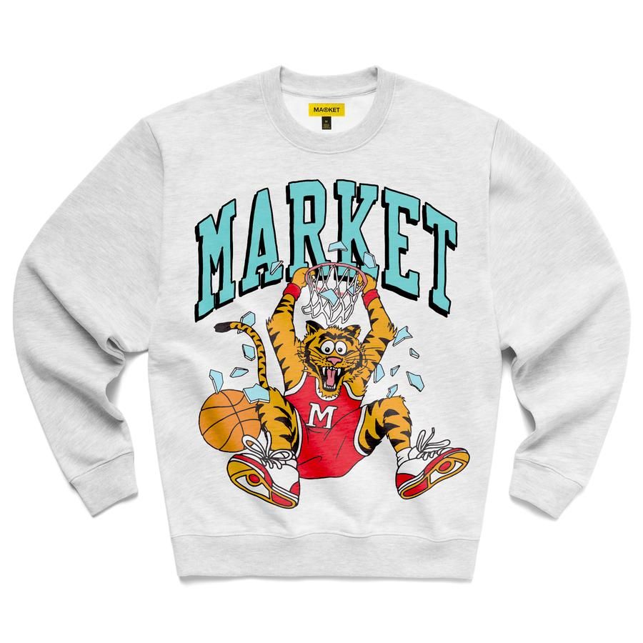 Суитчър MARKET Dunking Cat Crewneck Sweatshirt Сиво | 396000076/0016, 1