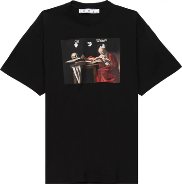 Тениска Off-White Caravaggio Print T-Shirt Size S Черно | OMAA038R21JER003, 0