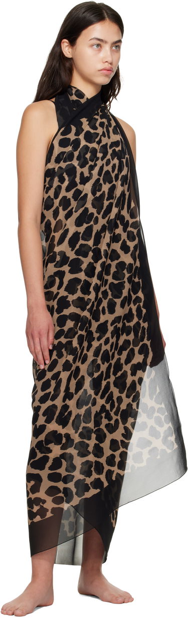 Pокля Balmain Balmain Leopard Beach Wrap Dress Кафяво | BKA202360, 3