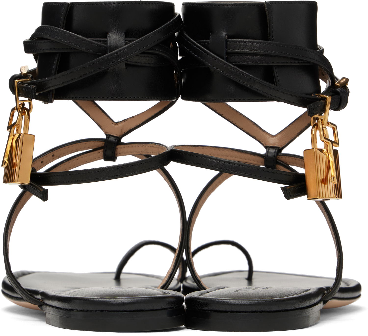 Аксесоари Tom Ford TOM FORD Soft Calf Ankle Wrap Sandals Черно | W3669-LCL002G, 1